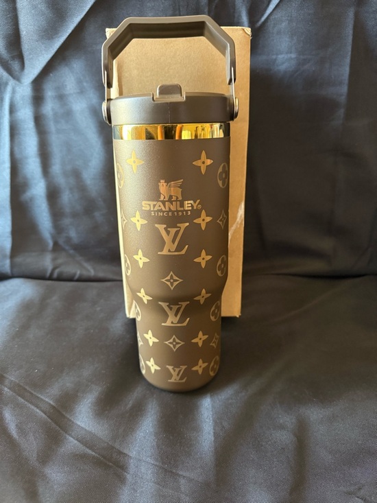 Stanley Other - New Stanley 30oz Laser LEngravedV Tumbler - Brown/Gold Handle Flip Lid